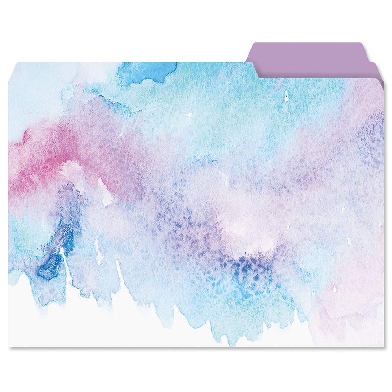 Current Brushstrokes File Folders Value Pack - Bulk Set of 24, 6 Pretty Decorative Designs, 1/3 Cut Tabs, Heavy-Duty Paper Stock, Office Supplies for Home & Work, 9-Â½â€ x 11-Â¾â€ Letter Size - Image 5